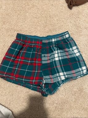 Colsie Teal, Red & White Plaid Lounge Shorts
